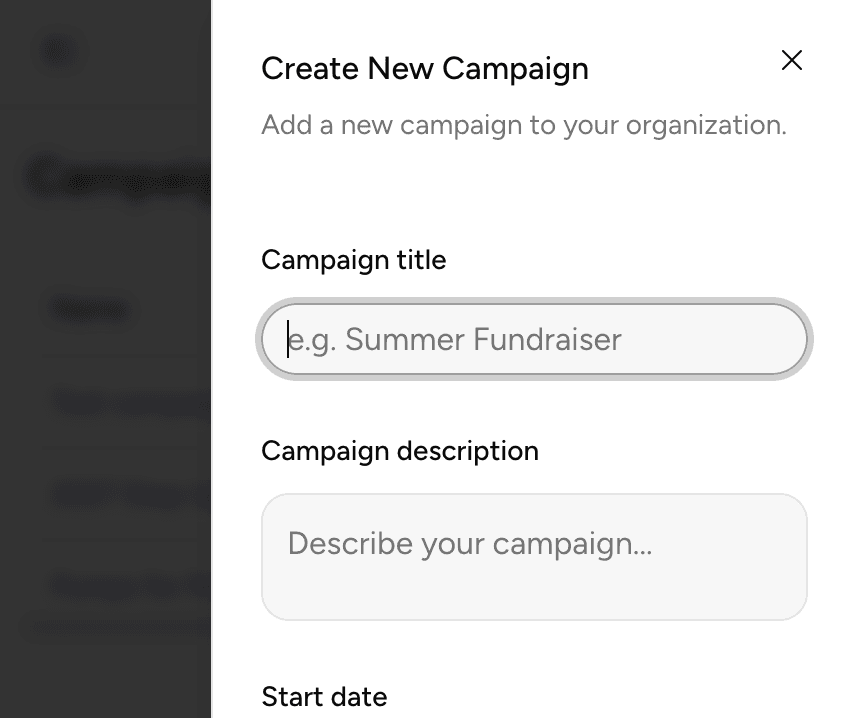 Create your campaign